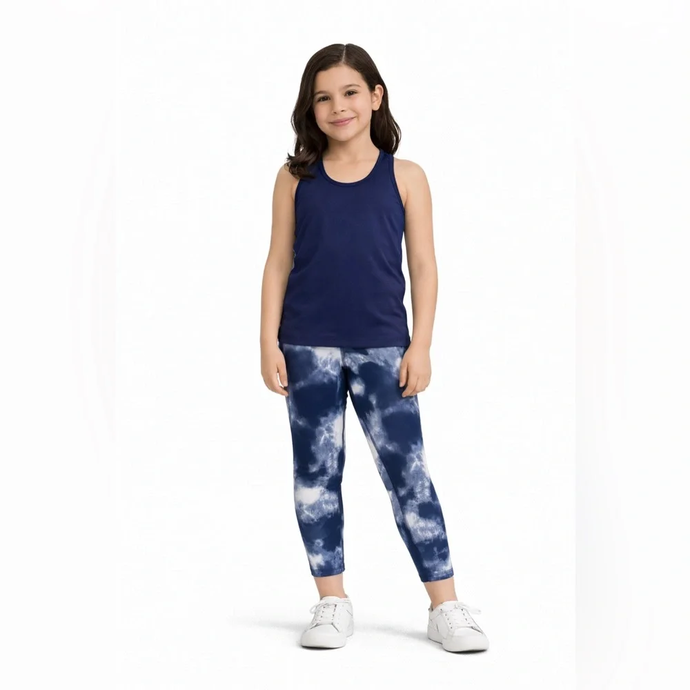 Girls Navy and White Matching Athletic Set